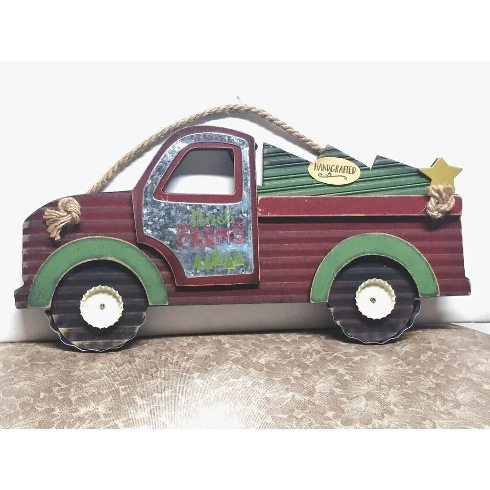 NEW NOEL FARMS RED PICKUP TRUCK Christmas Hanging Decor 13